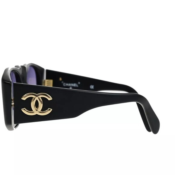 CHANEL CC Logo Sunglasses Eye Wear Plastic Black GHW - Picture 6 of 12